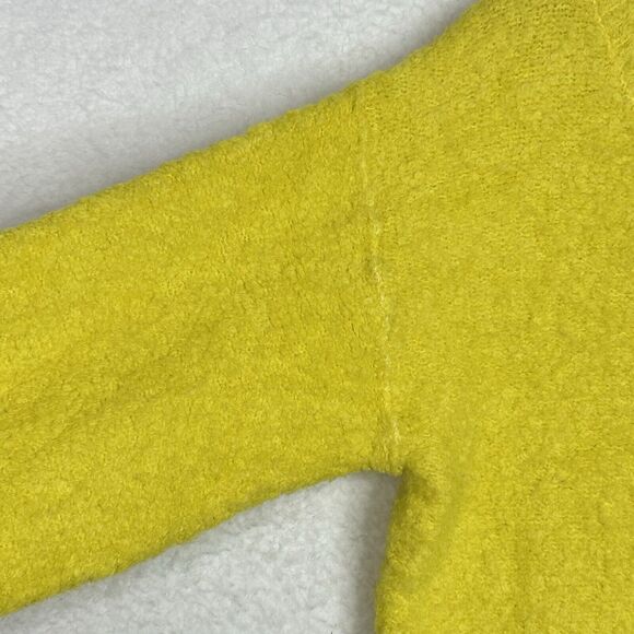 Anthropologie Pilcro Teddy Chunky Sweater Oversized Sz M Yellow Wool Blend Soft - Picture 6 of 15